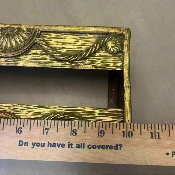 Vintage Brass Hollywood Regency Tissue Box - Picture 4 of 6